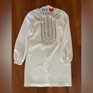 Tina Turk studded mini white dress